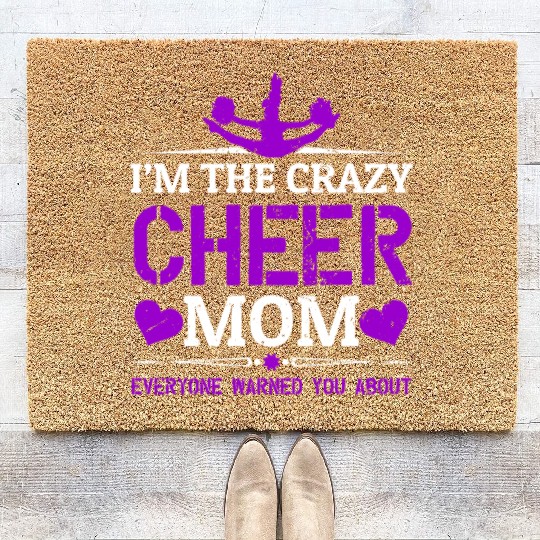 Crazy Cheer Mom Cheerleading Mommy Mother's Day Coir Doormats