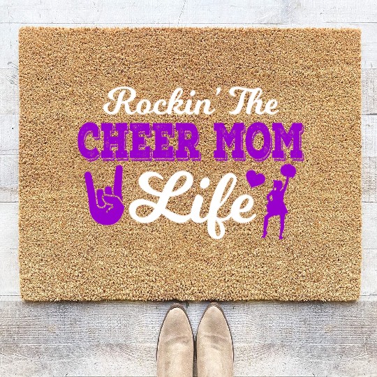 Rockin Cheer Mom Life Cheerleading Mother's Day Coir Doormats