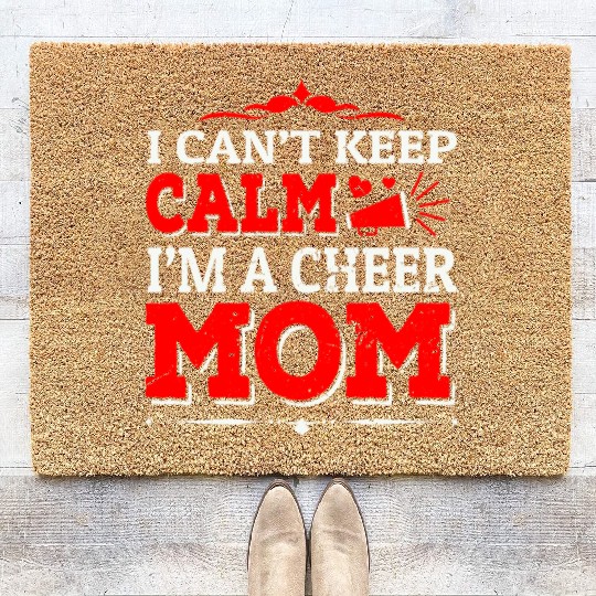 Keep Calm Cheer Mom Cheerleading Mother's Day Coir Doormats