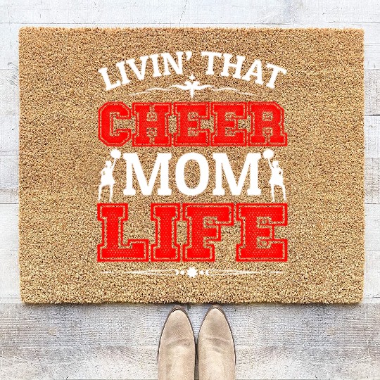 Living Cheer Mom Life Cheerleading Mother's Day Coir Doormats