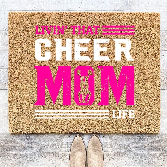 Living Cheer Mom Life Cheerleading Mother's Day Coir Doormats