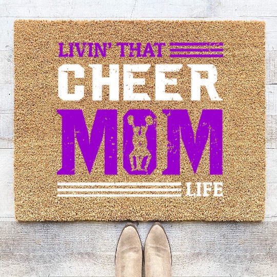 Living Cheer Mom Life Cheerleading Mother's Day Coir Doormats