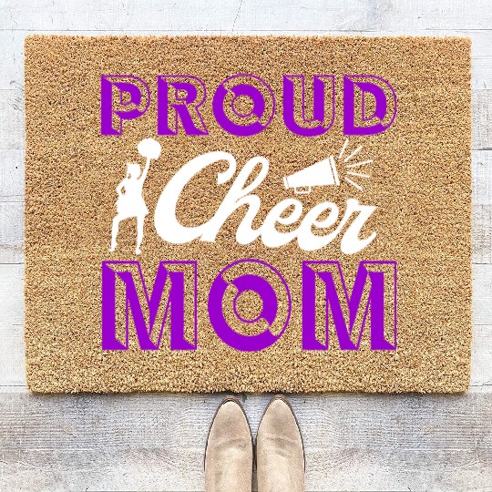 Proud Cheer Mom Cheerleading Mommy Mother's Day Coir Doormats