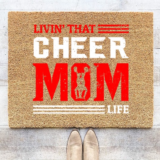 Living Cheer Mom Life Cheerleading Mother's Day Coir Doormats