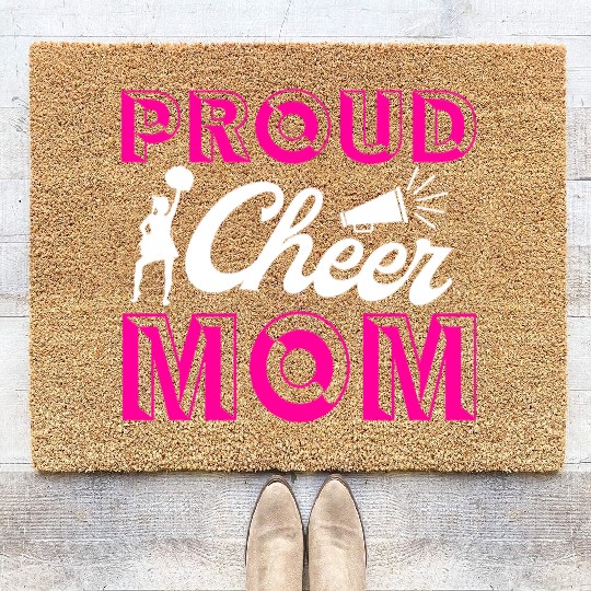 Proud Cheer Mom Cheerleading Mommy Mother's Day Coir Doormats