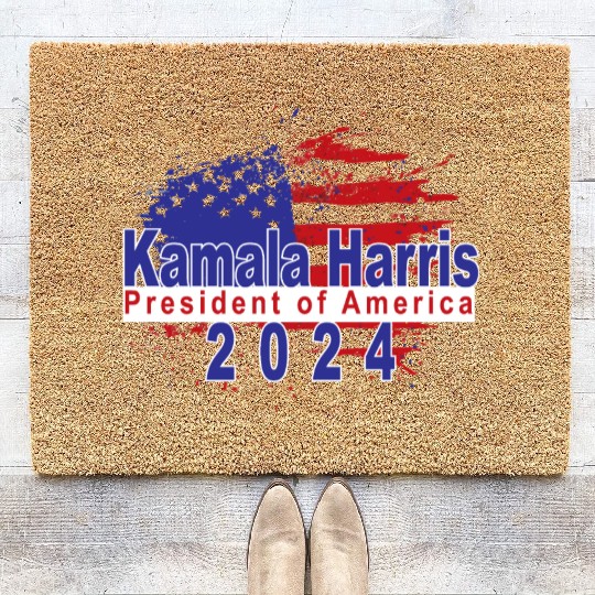 Kamala Harris President of America 2024 Coir Doormats