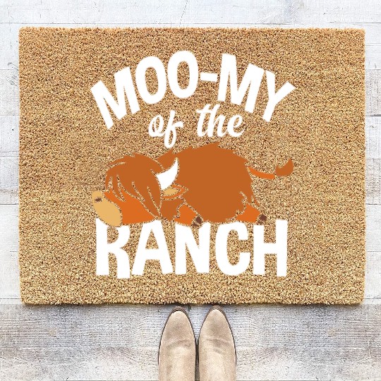 Moo-my Of The Ranch Highland Cow Coir Doormats