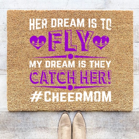 Dream Cheer Mom Cheerleading Mommy Mother's Day Coir Doormats
