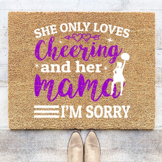 Loves Cheer Mom Cheerleading Mommy Mother's Da Coir Doormats