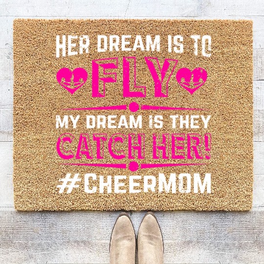 Dream Cheer Mom Cheerleading Mommy Mother's Day Coir Doormats