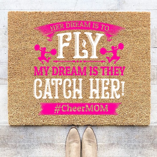Dream Cheer Mom Cheerleading Mommy Mother's Day Coir Doormats