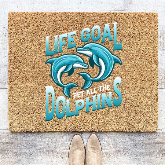 Life Goal Pet All The Dolphins Beach Vacation Mari Coir Doormats