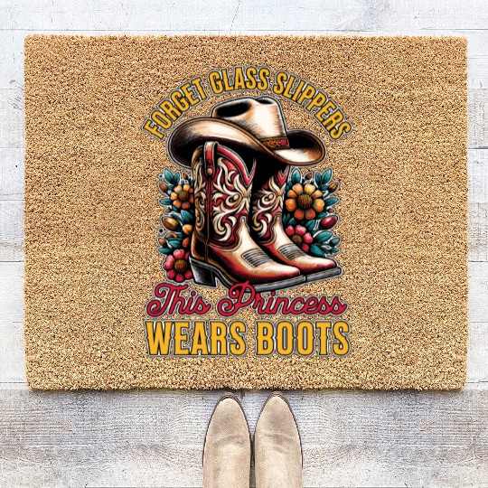 Cowboy Boots & Hats Forget Glass Slippers Cowgirl Coir Doormats