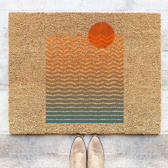 Sunset and Ocean Waves Coir Doormats