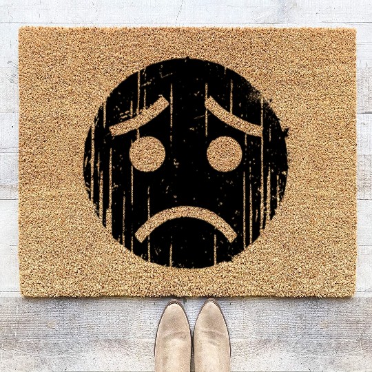 Sad Emoticon Coir Doormats