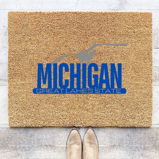 Michigan Great Lakes State Coir Doormats
