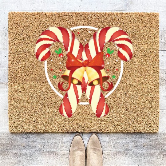 Candy Canes Christmas Matching Group Xmas Holiday Coir Doormats