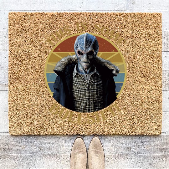 Some bullsh*t retro sunset Resident Alien Coir Doormats