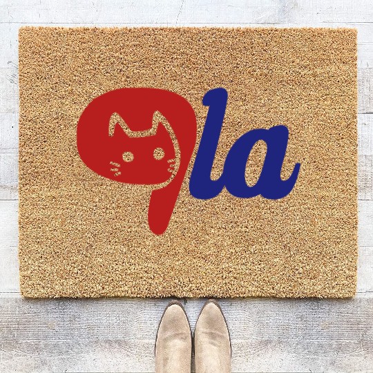 Comma La Funny Childless Lady Election Cat Kamala Coir Doormats