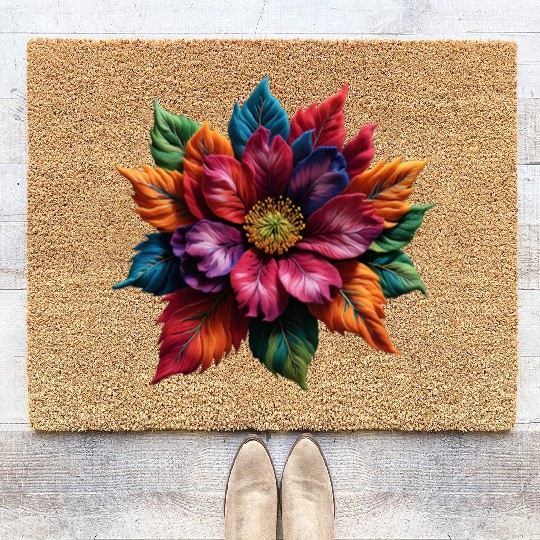 Spectrum Bloom - The Vivid Floral Symphony Coir Doormats