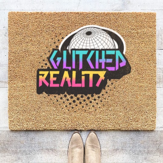 Glitched Reality - Futuristic Y2K Streetwear Coir Doormats