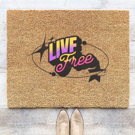 Live Free - Vibrant Y2K Streetwear Coir Doormats