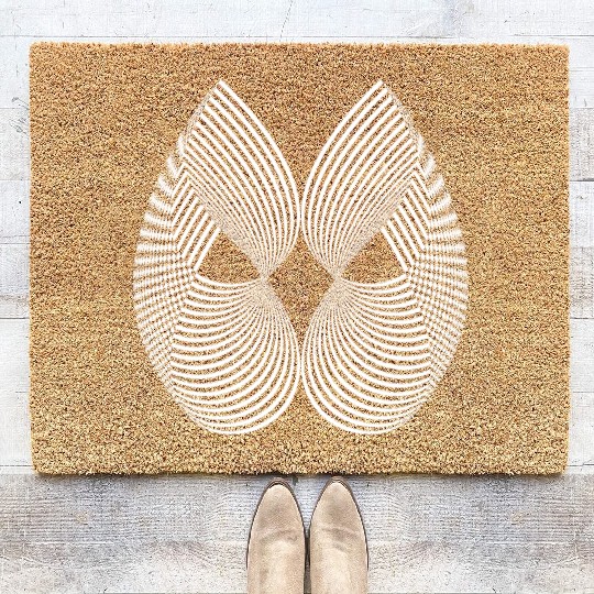 Abstract images resembling a heart shape in white Coir Doormats