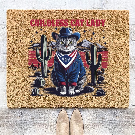 Childless Cat Lady For Kamala Coir Doormats