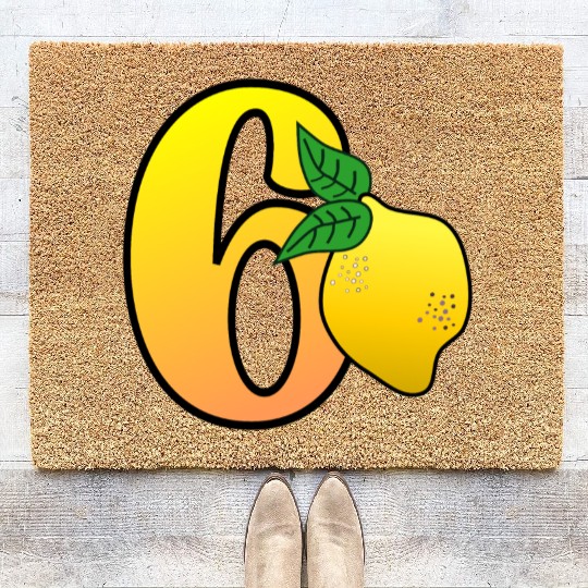Number 60th Birthday - Lemon Coir Doormats