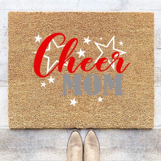 Cheerleader Proud Cheer Mom Pride Sports Supporter Coir Doormats