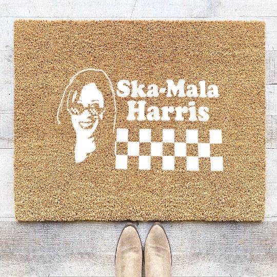 Kamala Harris Ska Mala Harris checkerboard Coir Doormats