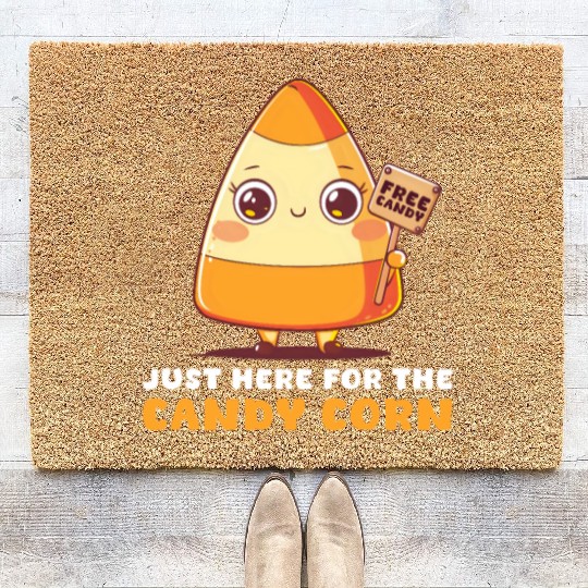 Candy Corn Just Here For The Candy Corn Coir Doormats