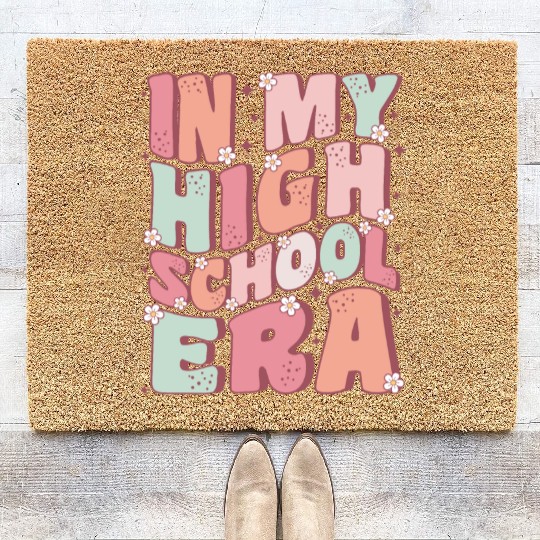 In My High School Era Cute Groovy Back to School Coir Doormats
