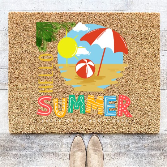 Hello Summer salty hair Don't care Coir Doormats