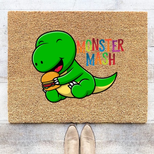 Monster eats hot dog Coir Doormats