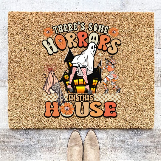 There's Some Horrors In This House Ghost Halloween Coir Doormats