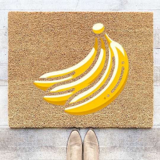 Banana minimalist bananas design food art 3 Coir Doormats