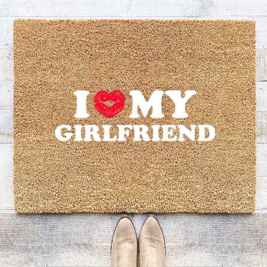 I Love My Girlfriend I Heart My Girlfriend Gf Coir Doormats