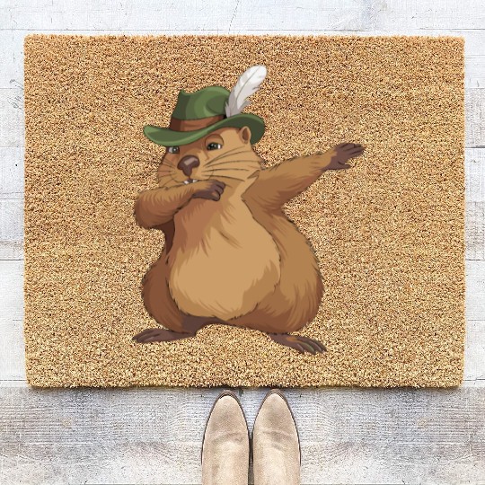 Groundhog Marmot for a Marmot lover groundhog fan Coir Doormats