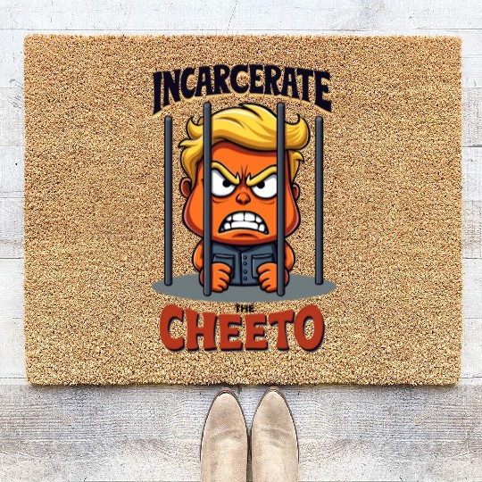 Incarcerate Cheeto Anti-Trump Political Satire Coir Doormats