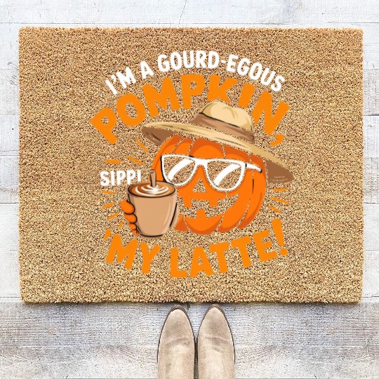 Pumpkin Spice Latte, Retro It's Fall Y'all Coir Doormats