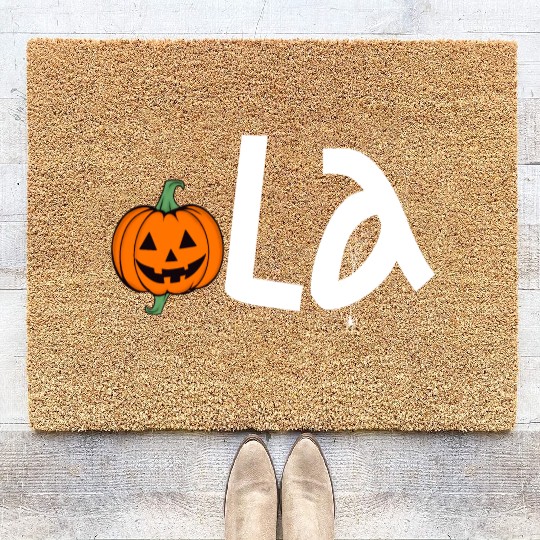 Comma La Funny Kamala Harris Halloween Pumpkin Men Coir Doormats