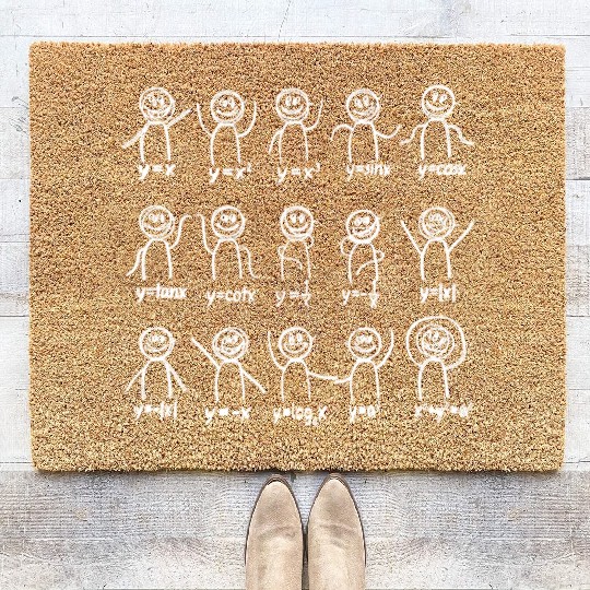 Funny Algebra Dance Graph Figures Design Coir Doormats