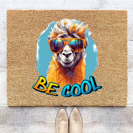 Be Cool, Be Llama-Men's and Women's Coir Doormats