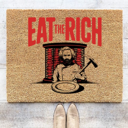 Eat The Rich Döner Kebab Satirical Design Coir Doormats