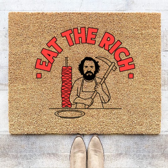 Eat The Rich Döner Kebab Satirical Design Coir Doormats