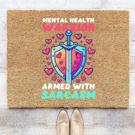 Depression Awareness Mental Health Warrior Coir Doormats