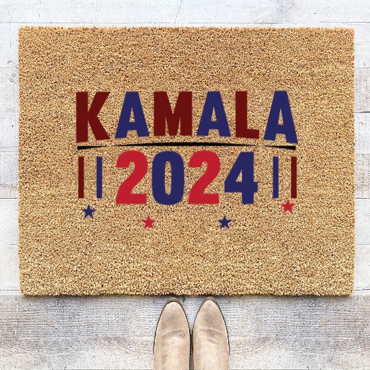 Kamala Harris 2024 for President Vote Tim Walz Coir Doormats