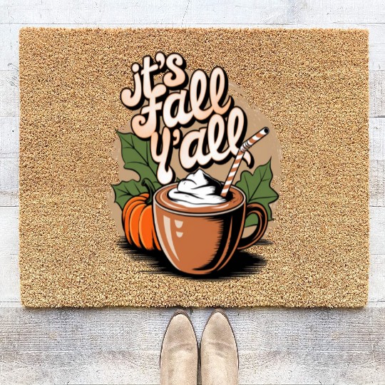 Pumpkin spice latte Coir Doormats