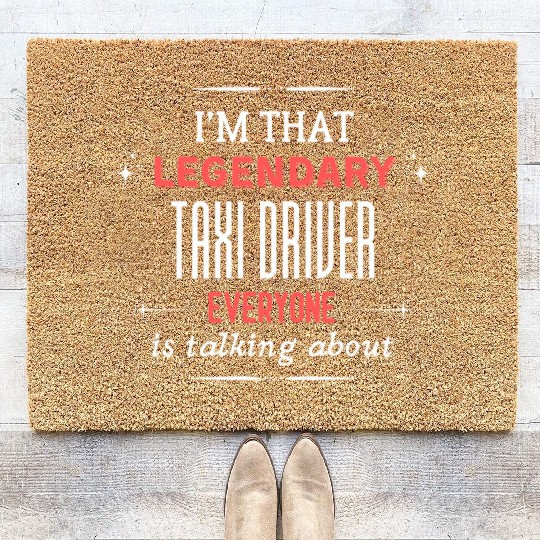 Funny Taxi Driver Quote Print Coir Doormats